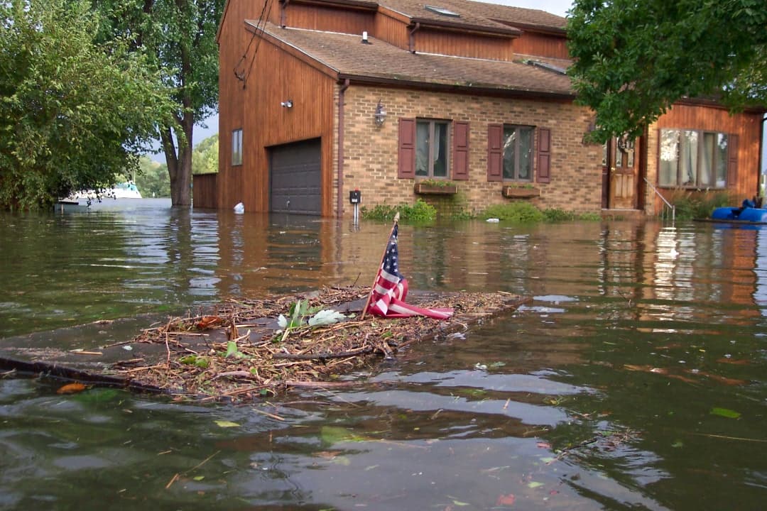 Neighborhood flooding after hurricane storm surge