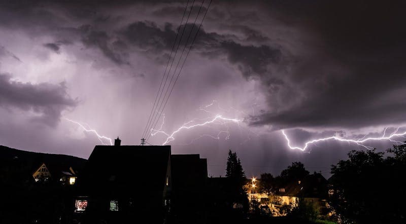 Lightning storm over South Florida neighborhood